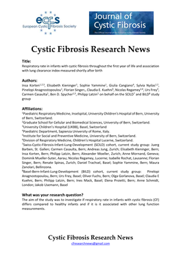 CF Research News Article