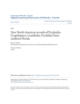 Lepidoptera: Crambidae, Pyralidae) from Southern Florida James E