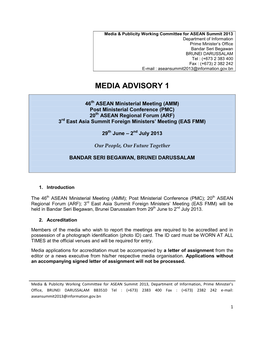 Media Advisory 1