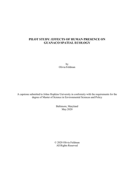 Pilot Study: Effects of Human Presence on Guanaco Spatial Ecology