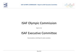 ISAF OLYMPIC COMMISSION – Report to ISAF Executive Committee