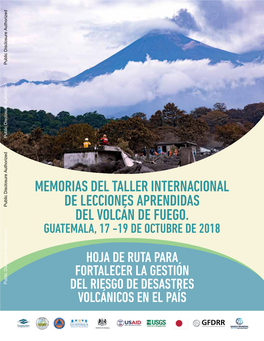 Taller Internacional De Lecciones Aprendidas Del Volcán De Fuego, Y