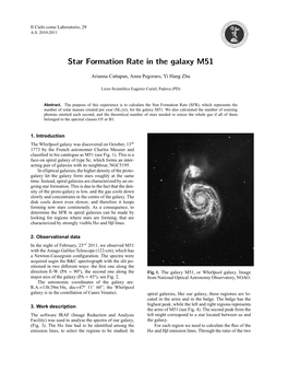 Star Formation Rate in the Galaxy M51