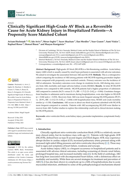 Clinically Significant High-Grade AV Block As a Reversible Cause For