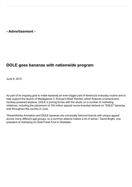 DOLE Goes Bananas with Nationwide Program