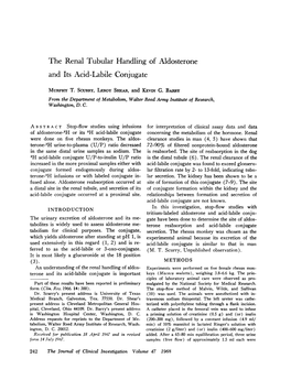 The Renal Tubular Handling of Aldosterone and Its Acid-Labile Conjugate