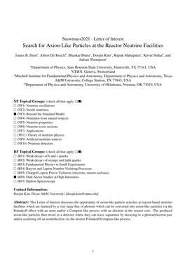 Search for Axion-Like Particles at the Reactor Neutrino Facilities