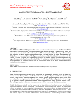 Modal Identification of Bill Emerson Bridge
