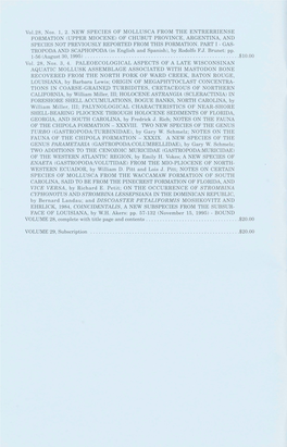 And DISCOASTER PETALIFORMIS MOSHKOVITZ and EHRLICK, 1984, COINCIDENTALIS, a NEW SUBSPECIES from the SUBSUR­ FACE of LOUISIANA, by W.H