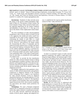 Did Martian Valley Networks Form Under Ancient Ice Sheets? A