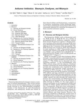 Antitumor Antibiotics: Bleomycin, Enediynes, and Mitomycin