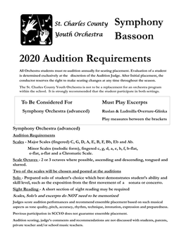 Symphony Bassoon 2020 Audition Requirements