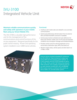 IVU-3100 Integrated Vehicle Unit