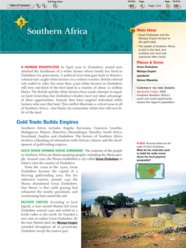 Southern Africa • Great Zimbabwe and the Mutapa Empire Thrived on the Gold Trade