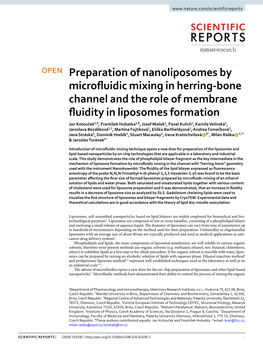 Preparation of Nanoliposomes by Microfluidic Mixing in Herring-Bone