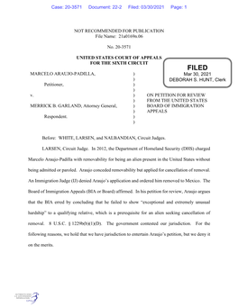 NOT RECOMMENDED for PUBLICATION File Name: 21A0169n.06 No. 20-3571 UNITED STATES COURT of APPEALS for the SIXTH CIRCUIT MARCELO