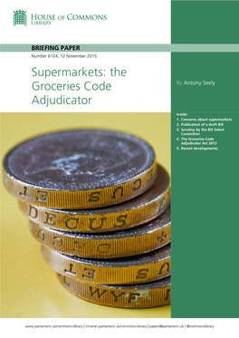 Supermarkets: the Groceries Code Adjudicator