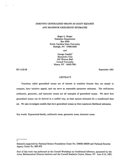 Bu-1133-M Deriving Generalized Means As Least