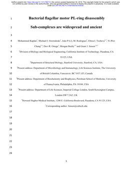 Bacterial Flagellar Motor PL-Ring Disassembly Sub-Complexes Are