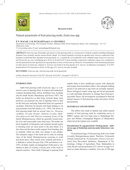 Natural Parasitoids of Fruit Piercing Moth, Eudocima Spp