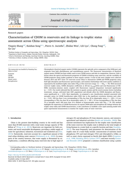 Characterization of CDOM in Reservoirs and Its Linkage to Trophic