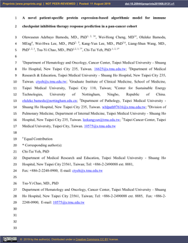 A Novel Patient-Specific Protein Expression-Based Algorithmic Model for Immune