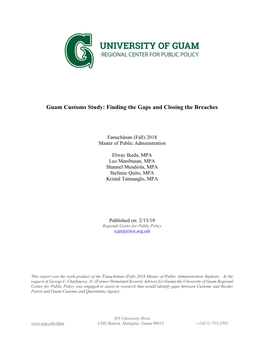 Guam Customs Study: Finding the Gaps and Closing the Breaches