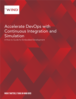 Accelerate Devops with Continuous Integration and Simulation a How-To Guide for Embedded Development