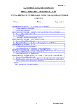 Racecourse Guidance Documents