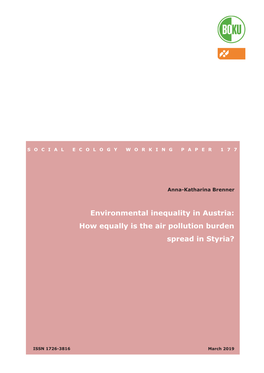 Environmental Inequality in Austria: How Equally Is the Air Pollution Burden Spread in Styria?