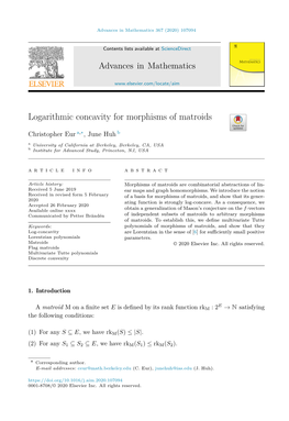 Logarithmic Concavity for Morphisms of Matroids