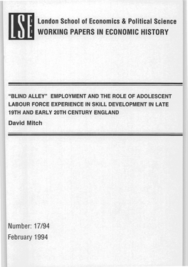 Ll\U WORKING PAPERS in ECONOMIC HISTORY