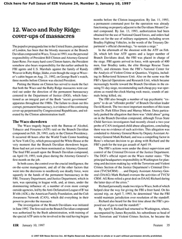 12. Waco and Ruby Ridge: Cover-Ups of Massacres