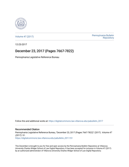 December 23, 2017 (Pages 7667-7822)