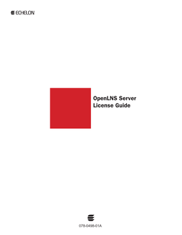 Openlns Server License Guide