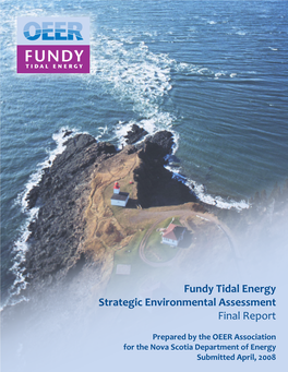 Fundy Tidal Energy Strategic Environmental Assessment Final Report