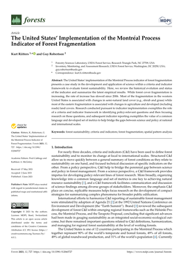 The United States' Implementation of the Montréal Process Indicator Of