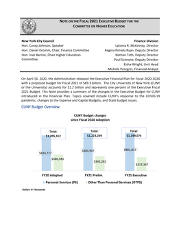 CUNY Budget Overview