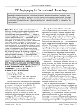 Computed Tomography Angiography of the Head Is a Reasonable Next