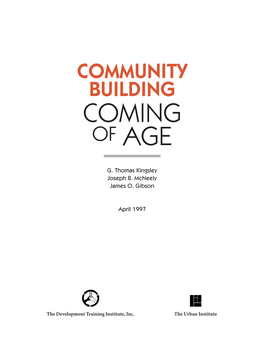 Community Building Coming of Age