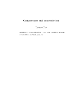 Compactness and Contradiction Terence