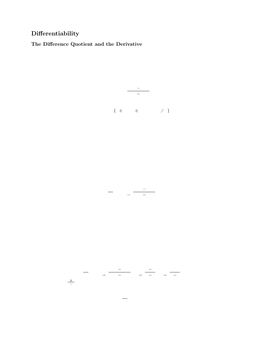 Differentiability