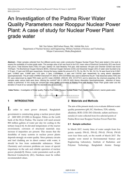 A Case of Study for Nuclear Power Plant Grade Water