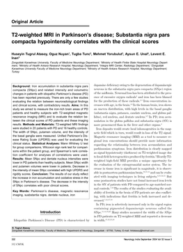 T2-Weighted MRI in Parkinson's Disease; Substantia Nigra Pars Compacta Hypointensity Correlates with the Clinical Scores