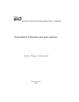 Generalized Reduction and Pure Spinors