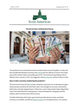 The End of Cuba's Artificial Hard Money The