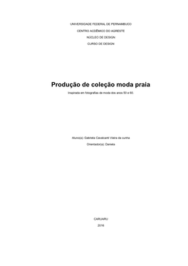 Produção De Coleção Moda Praia