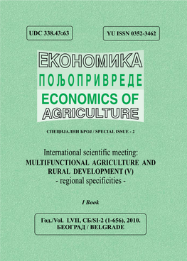 MULTIFUNCTIONAL AGRICULTURE and RURAL DEVELOPMENT (V) - Regional Specificities
