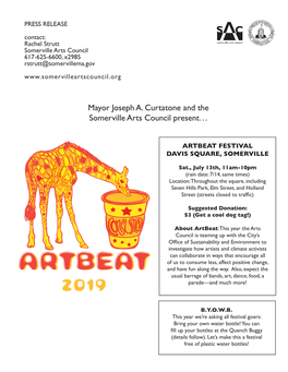 Mayor Joseph A. Curtatone and the Somerville Arts Council Present…