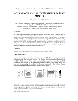 A Survey on Similarity Measures in Text Mining